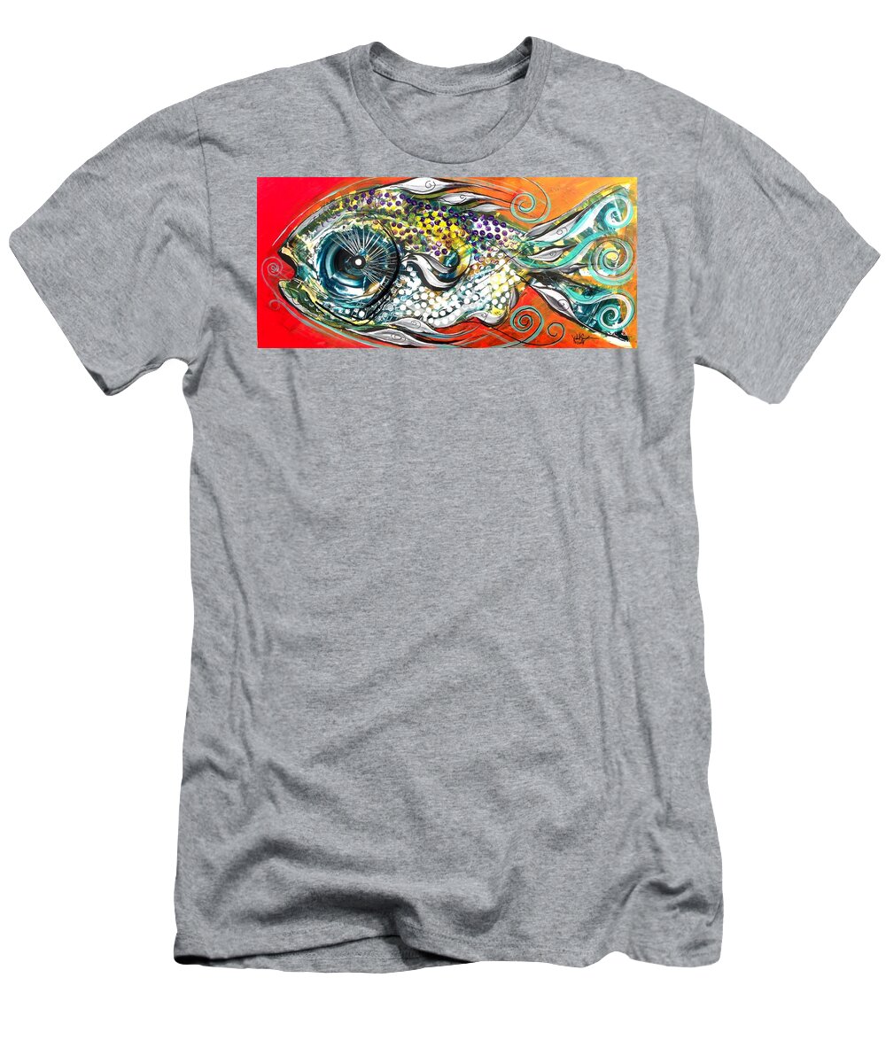 Fish T-Shirt featuring the painting Mediterranean Fish by J Vincent Scarpace
