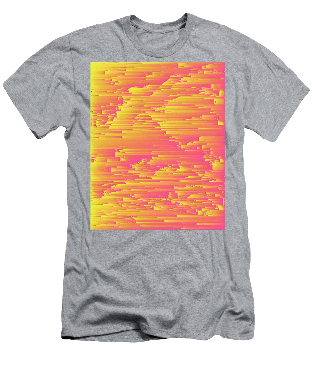 Glitch T-Shirt featuring the digital art Miami Speed - Abstract Pixel Art by Jennifer Walsh