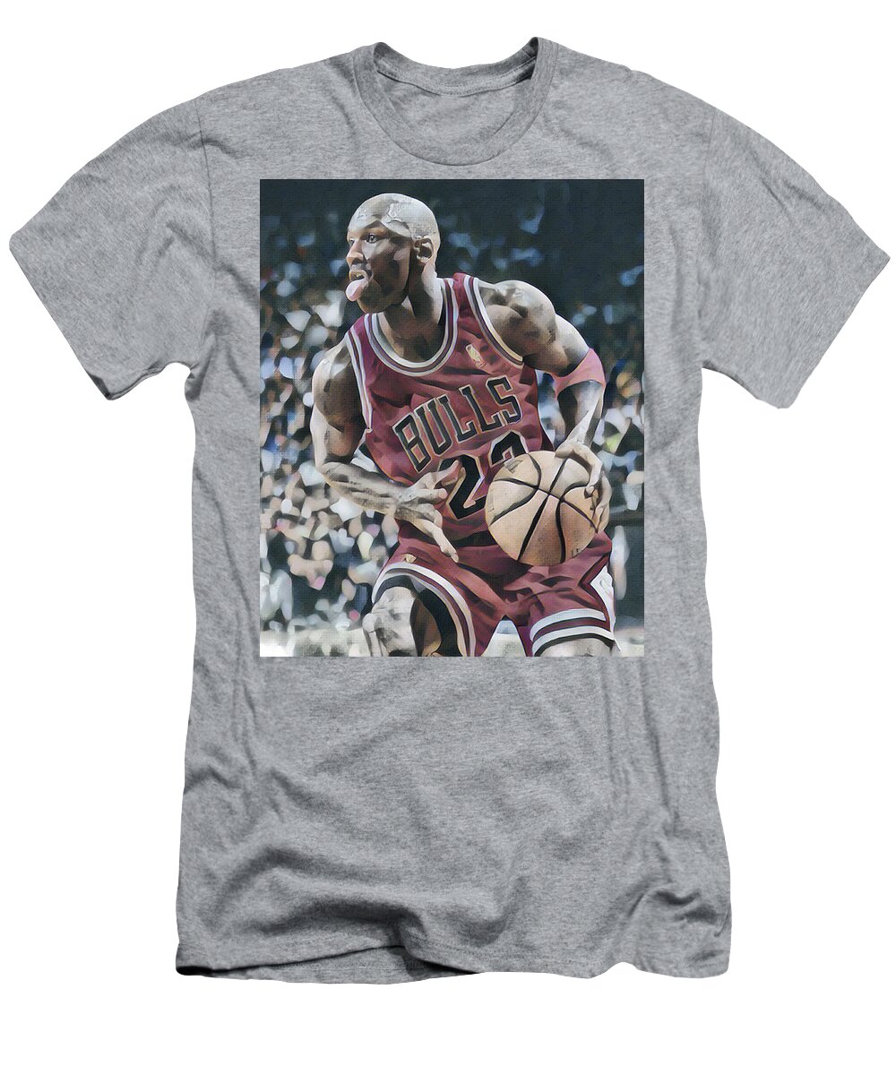 Michael Jordan CHICAGO BULLS ABSTRACT ART 50 T-Shirt by Joe