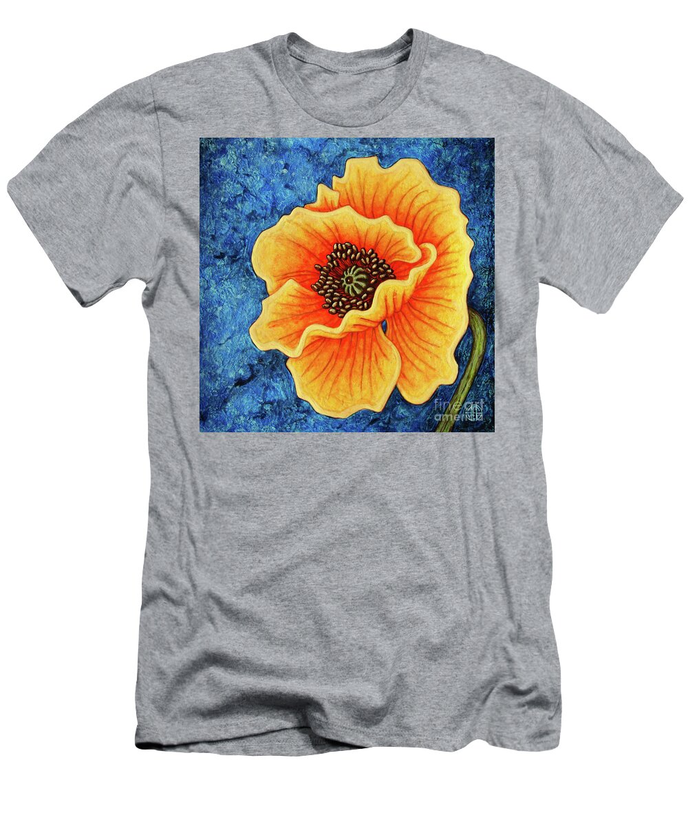 Poppy T-Shirt featuring the painting Midnight Flame by Amy E Fraser