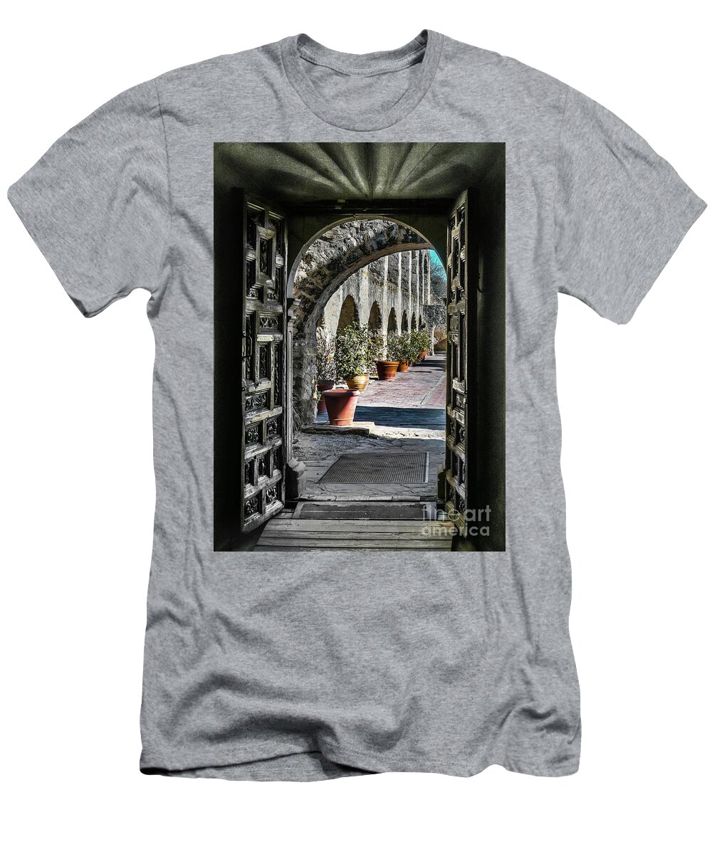 Mission San Jose T-Shirt featuring the photograph Mission San Jose View by David Meznarich