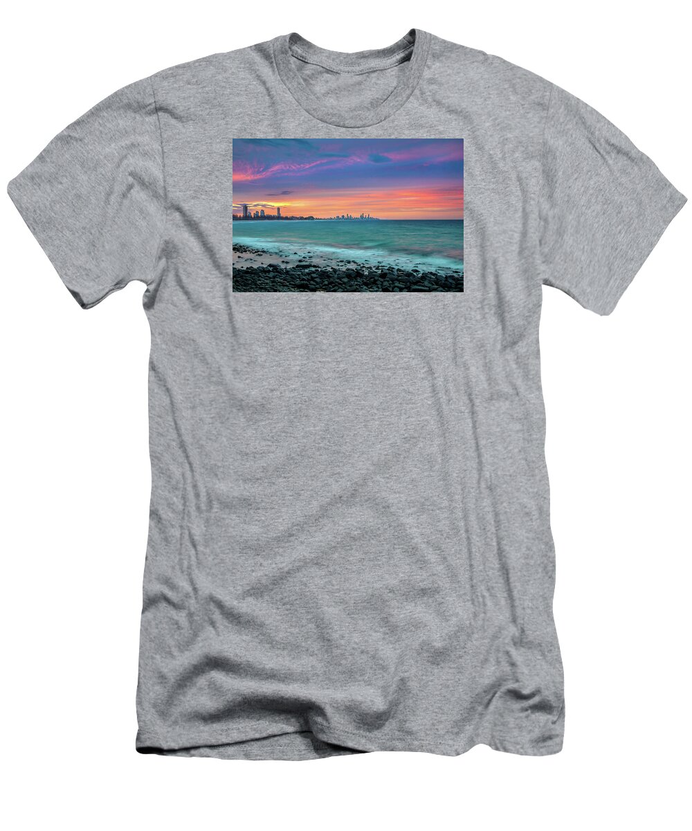 Gold Coast Skyline T-Shirt featuring the photograph Monet's Palette by Az Jackson