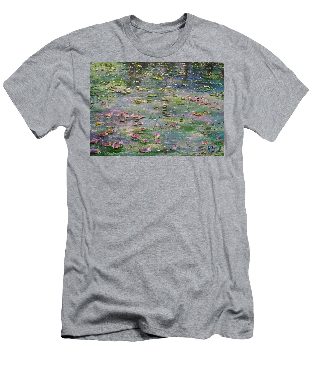 Monet T-Shirt featuring the painting Monet's Pond by Mindy Gibbs