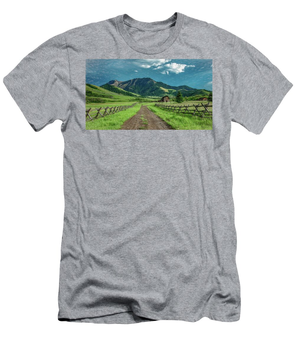 Montana T-Shirt featuring the photograph Montana Evening, Tom Miner Basin by Marcy Wielfaert