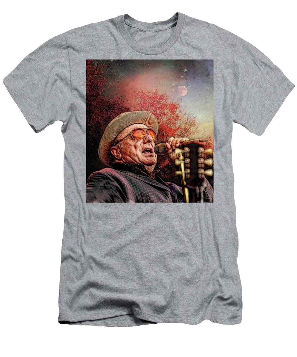 Van The Man T-Shirt featuring the mixed media Moondance by Mal Bray
