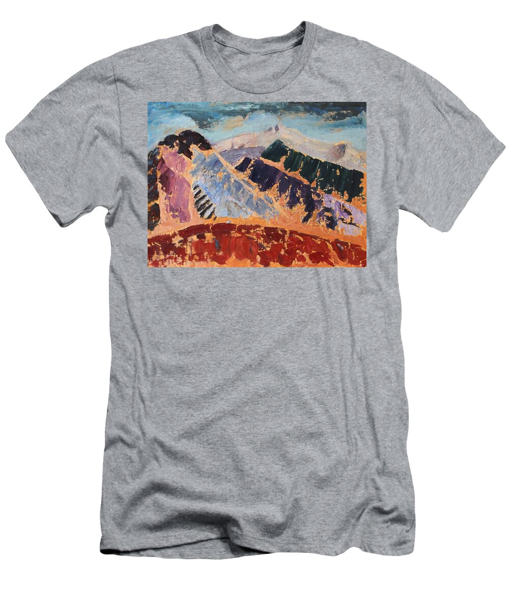 Pyrenees T-Shirt featuring the painting Mosaic Canigou by Vera Smith