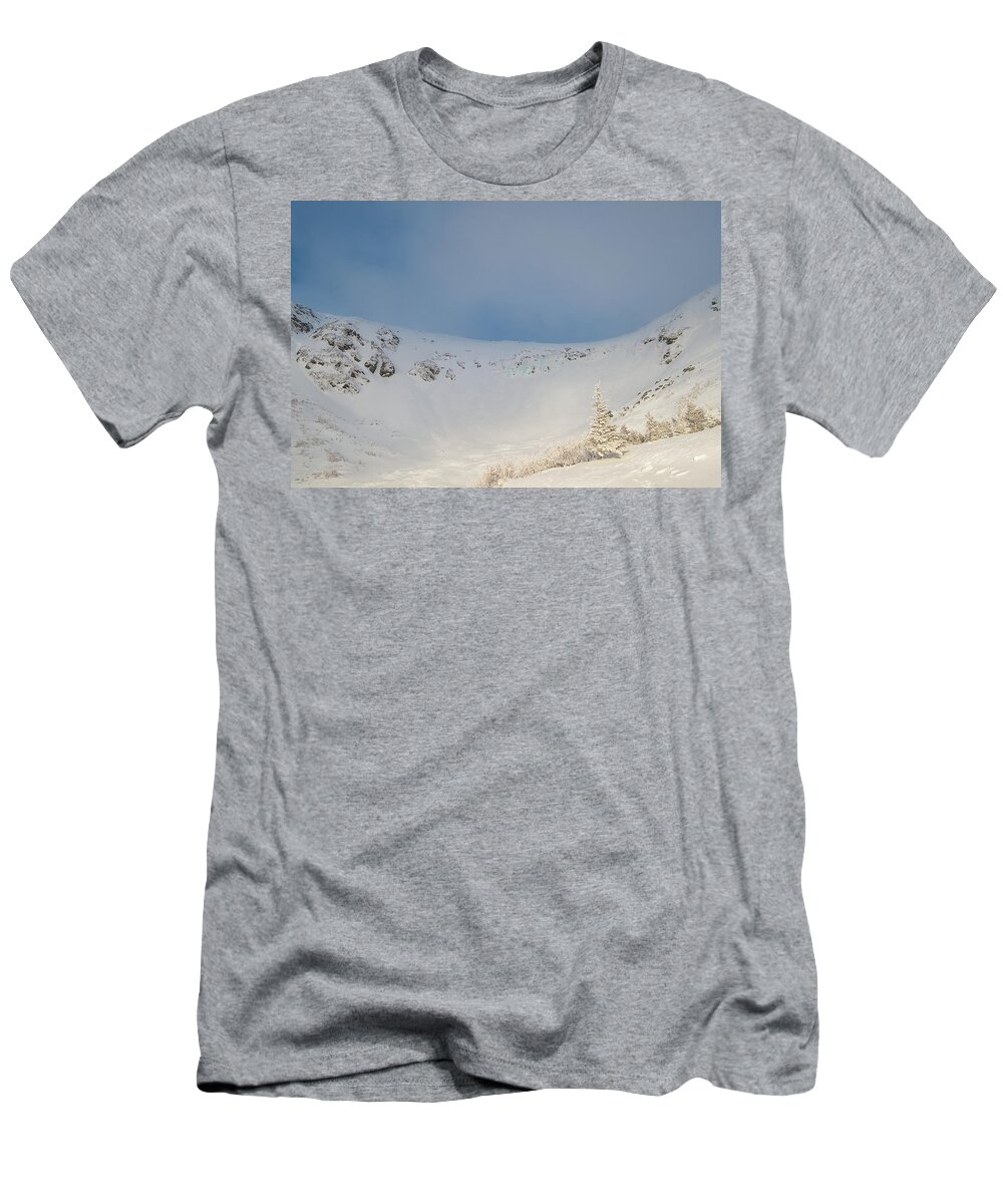 Tuckerman Ravine T-Shirt featuring the photograph Mountain Light, Tuckerman Ravine by Jeff Sinon