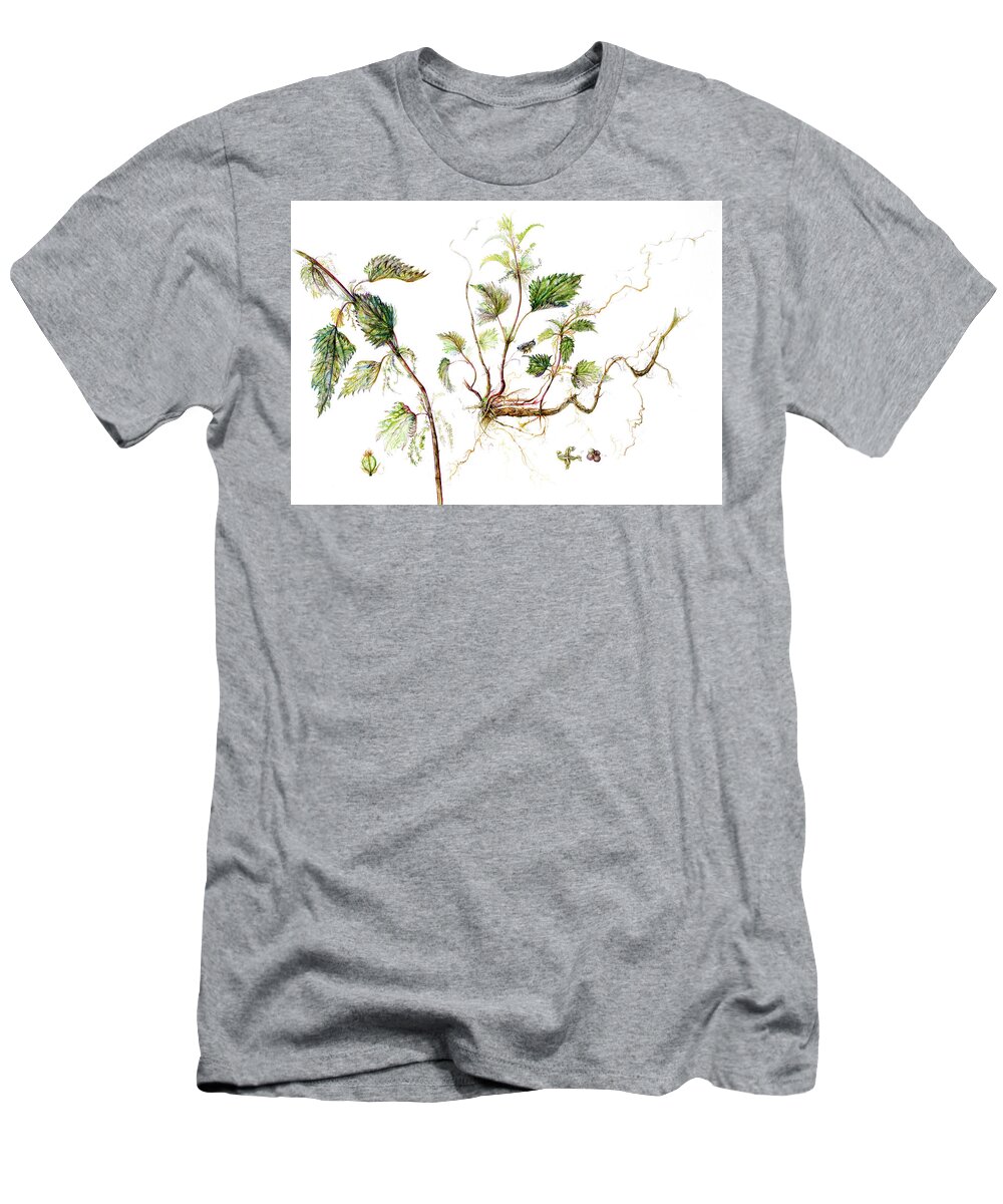 Nettles T-Shirt featuring the painting Nettle by Gloria Newlan