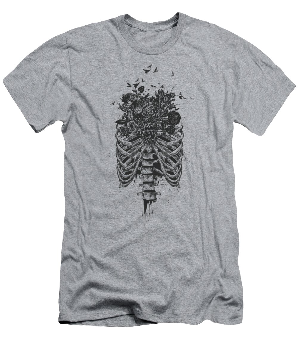 Skeleton T-Shirt featuring the drawing New life by Balazs Solti