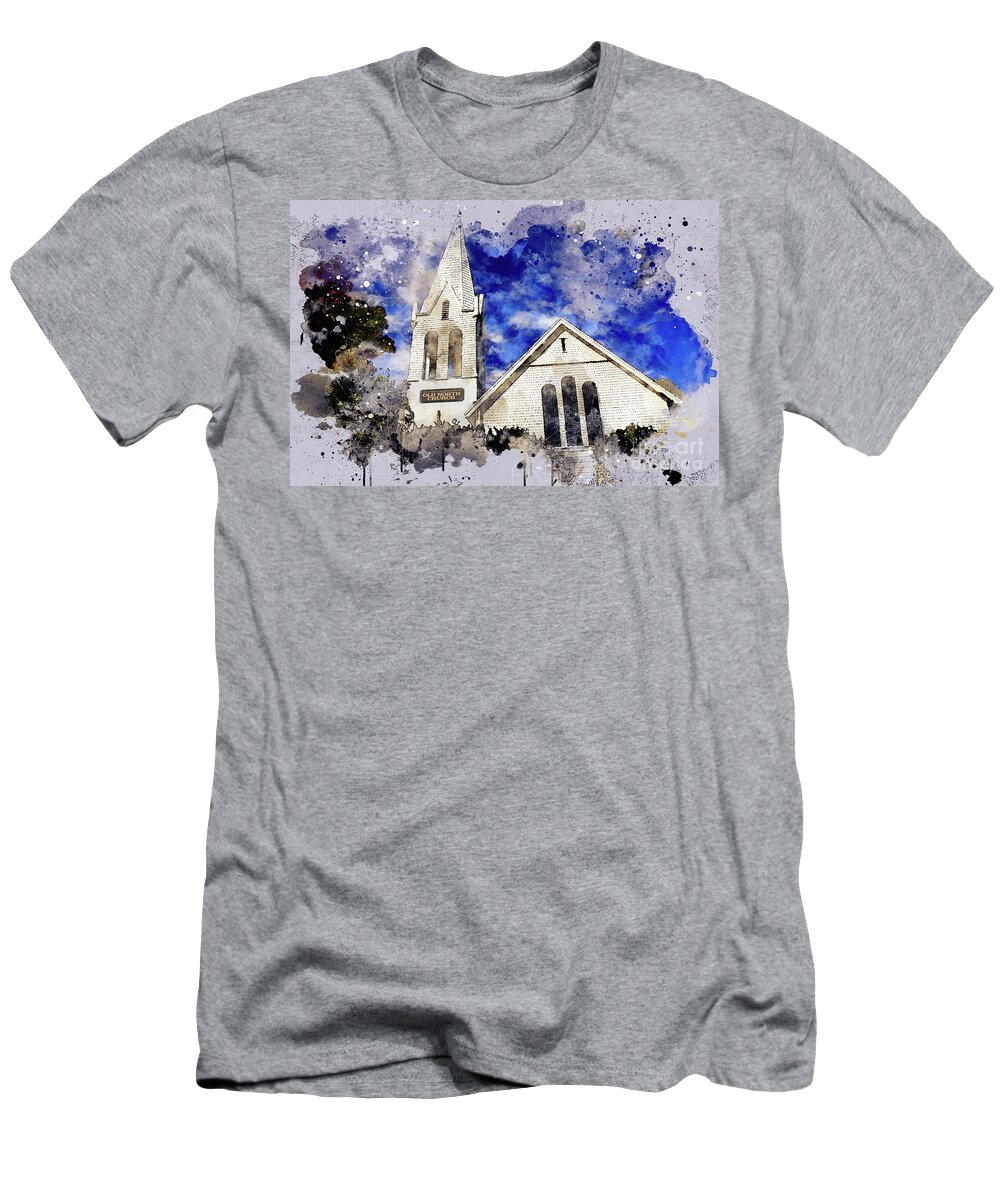 Church T-Shirt featuring the digital art North Church by Mark Jackson