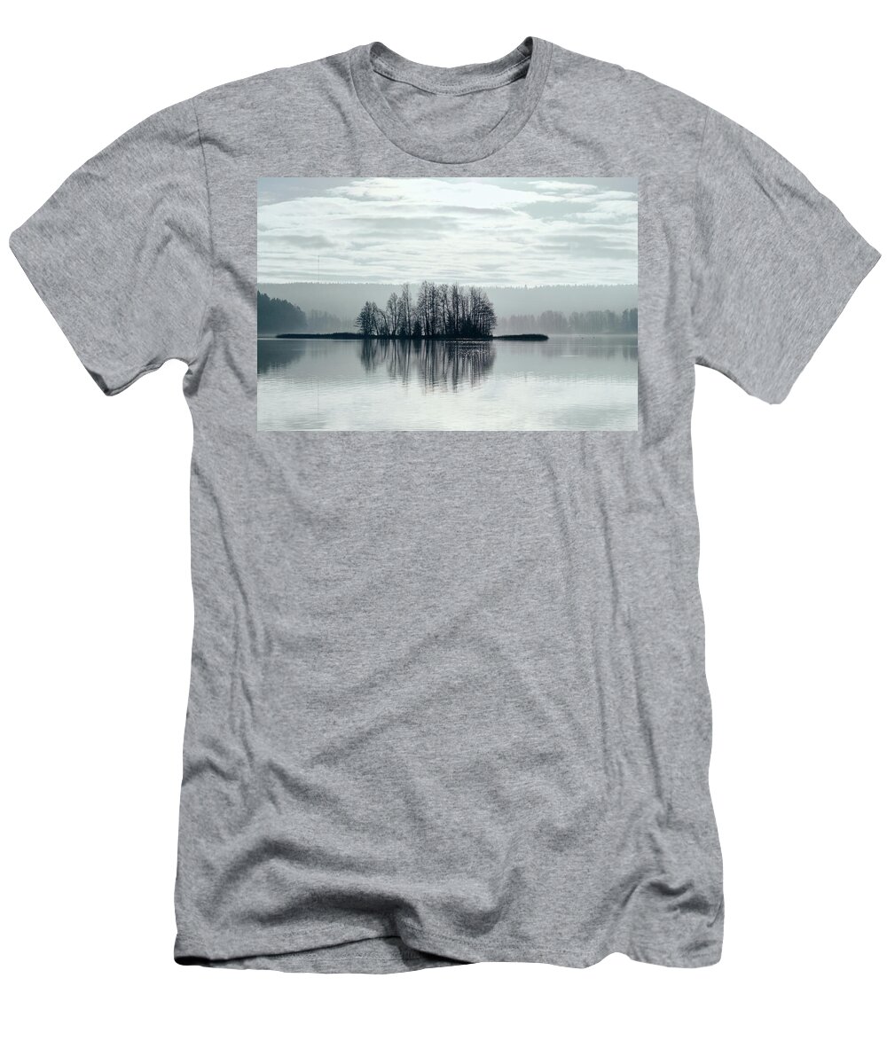 Finland T-Shirt featuring the photograph November Light. Silver clouds Silver light by Jouko Lehto