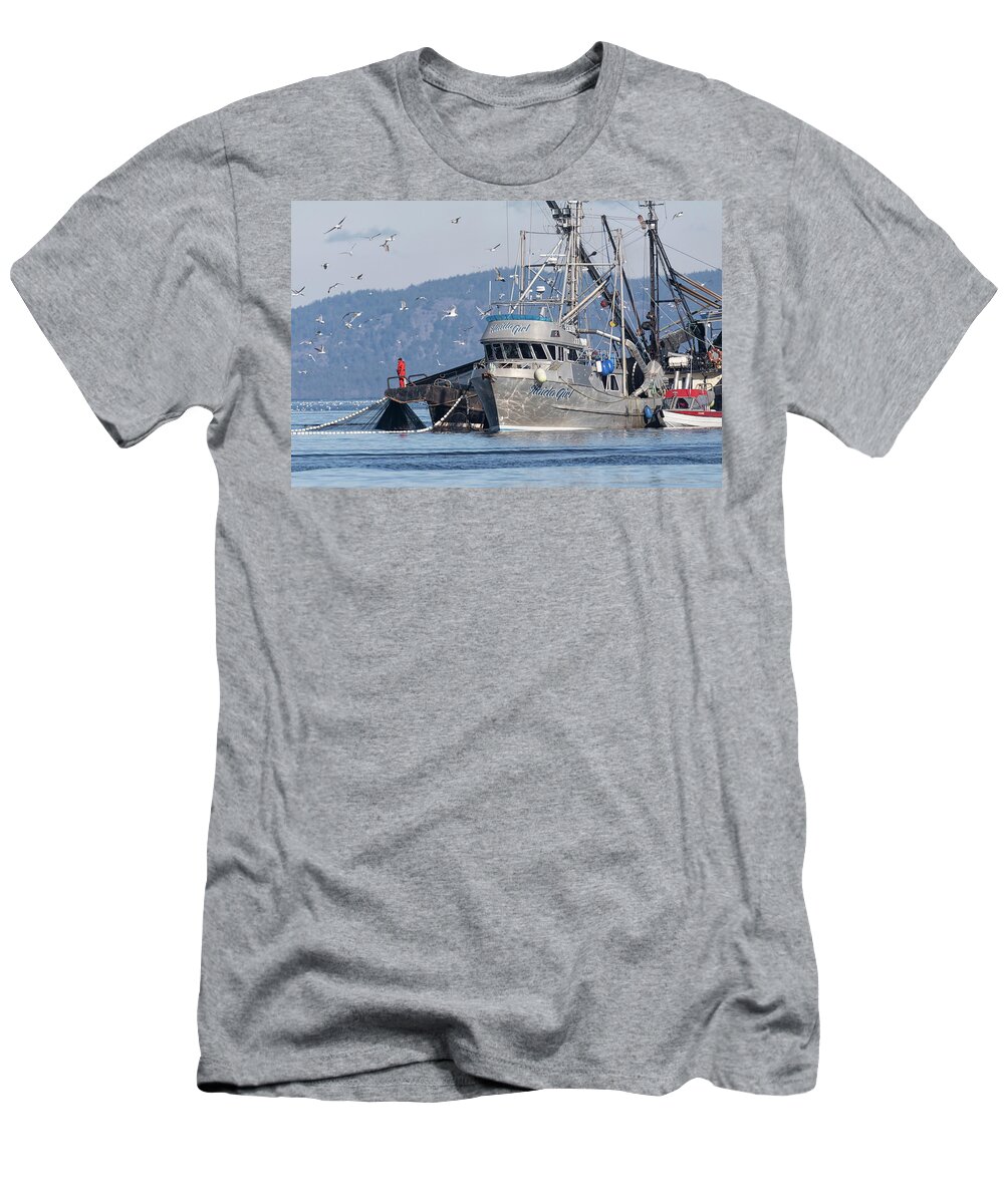 Haida Girl T-Shirt featuring the photograph NW Bay Seine Opening by Randy Hall