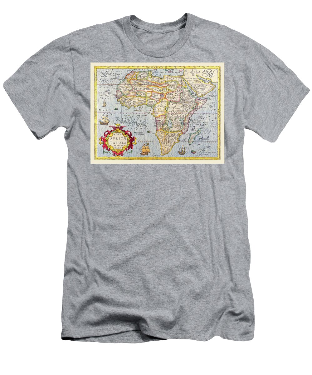 World Map T-Shirt featuring the digital art Old Africa Map by Gary Grayson