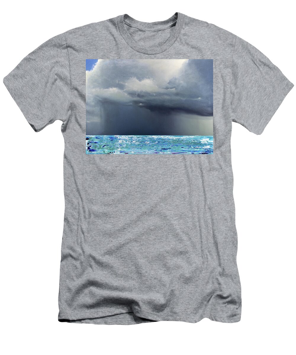 Derek Kaplan T-Shirt featuring the painting Opt.26.19 'Storm' by Derek Kaplan