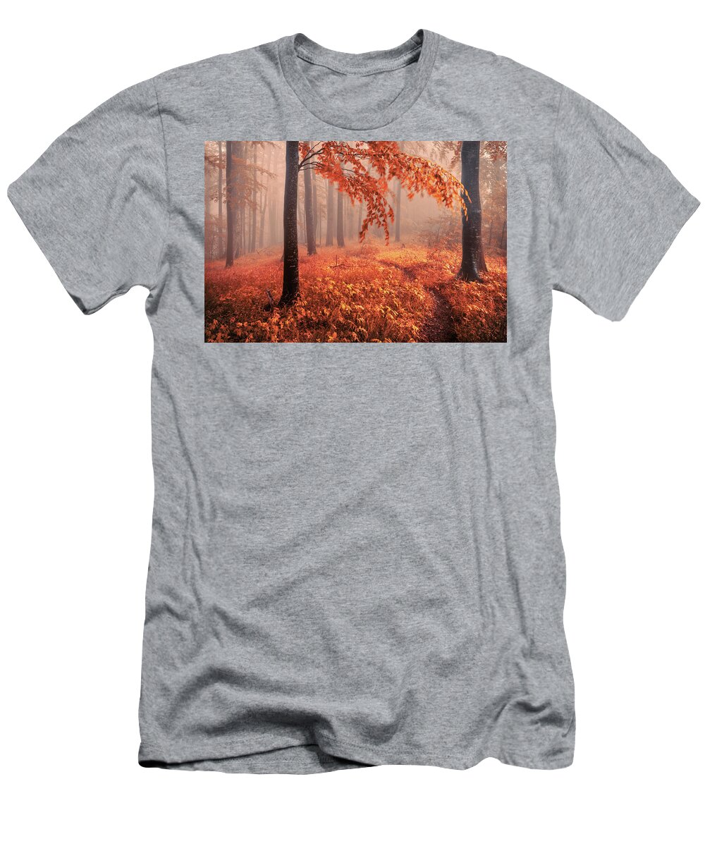Mountain T-Shirt featuring the photograph Orange Wood by Evgeni Dinev