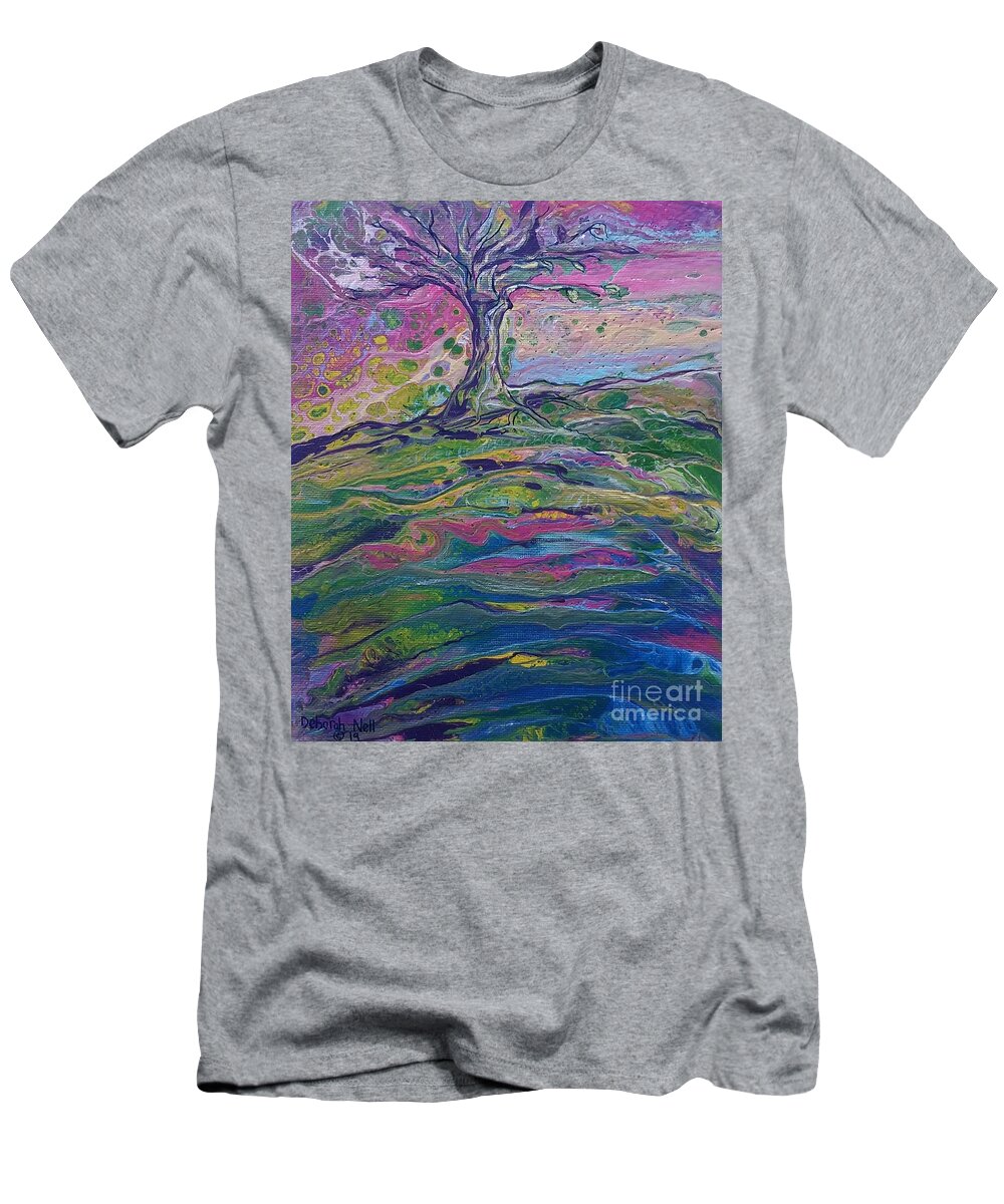 Tree Art T-Shirt featuring the painting Overflowing Life by Deborah Nell