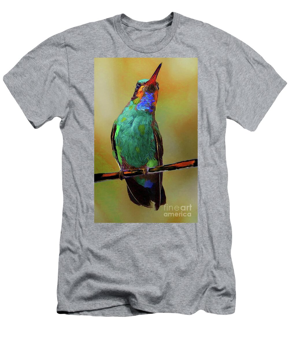 John+kolenberg T-Shirt featuring the photograph Painted Hummingbird by John Kolenberg