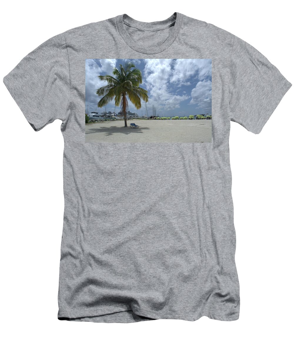 Palm Tree T-Shirt featuring the photograph PalmTree and Lounge Chair by Aimee L Maher ALM GALLERY
