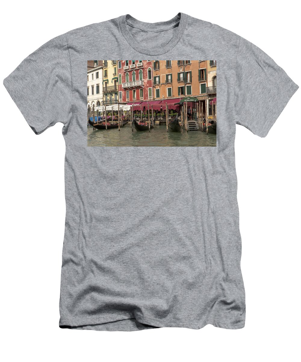 Gongolas T-Shirt featuring the photograph Parked Condolas by Iris Richardson
