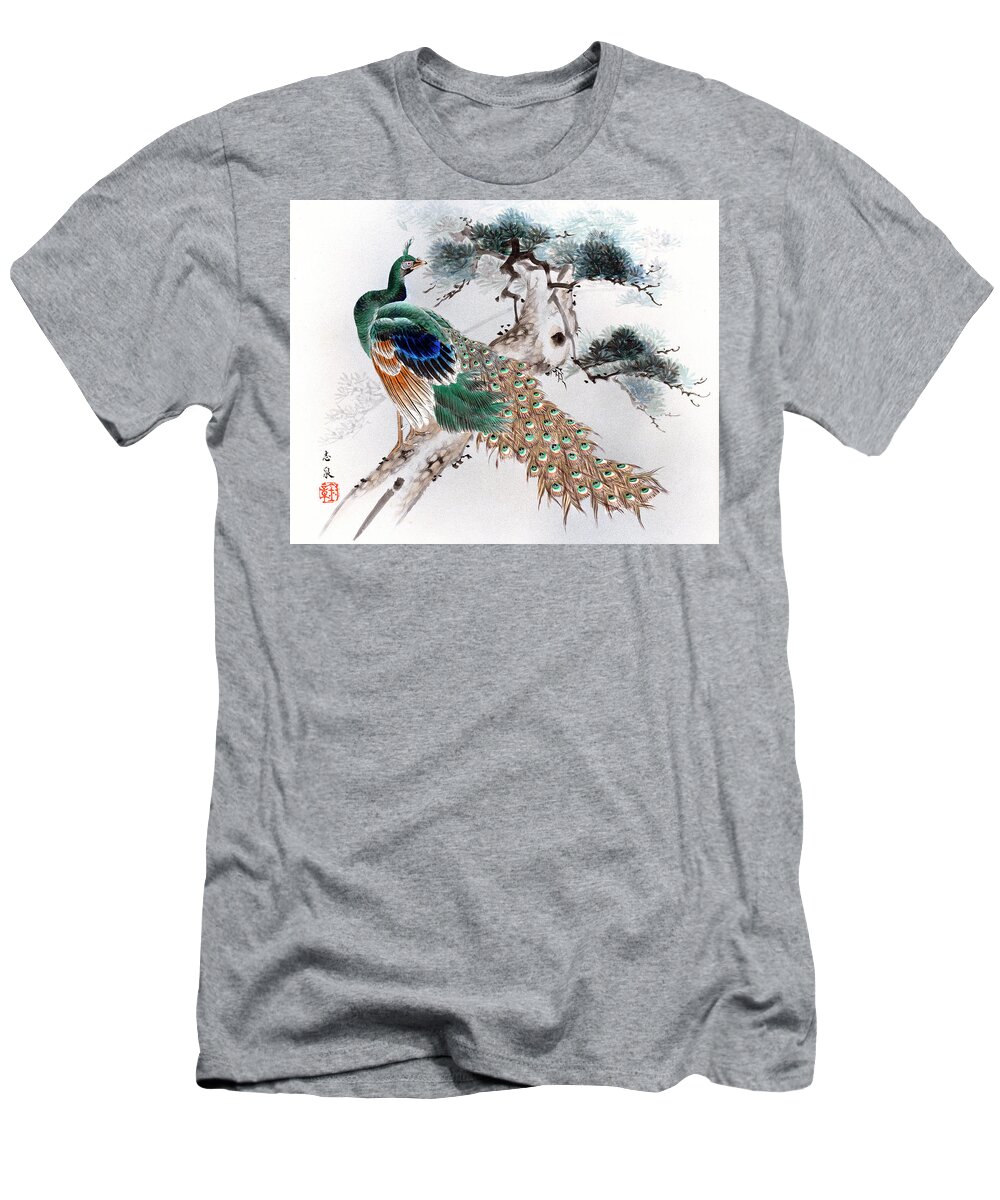 Japan T-Shirt featuring the painting Peacock by Shisen