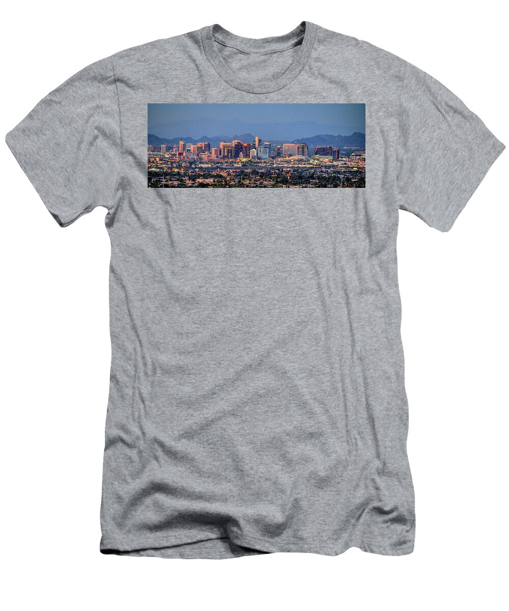 Phoenix T-Shirt featuring the photograph Phoenix Skyline Dusk by Chance Kafka