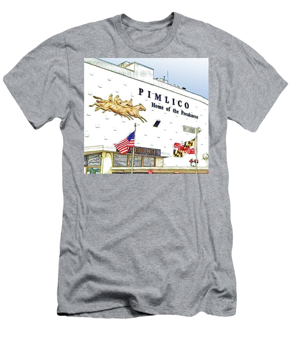 Pimlico. Preakness Stakes T-Shirt featuring the digital art Pimlico by CAC Graphics