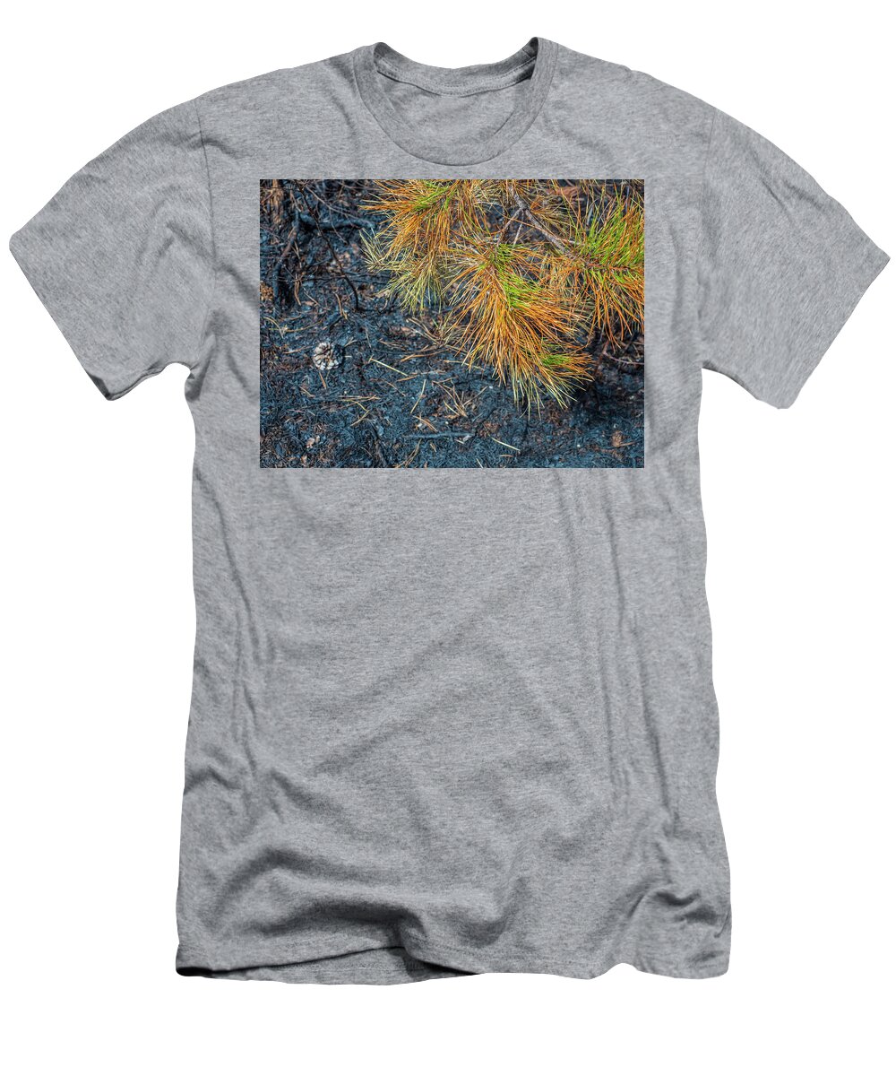 Barrens T-Shirt featuring the photograph Pine Barrens Burn by Louis Dallara