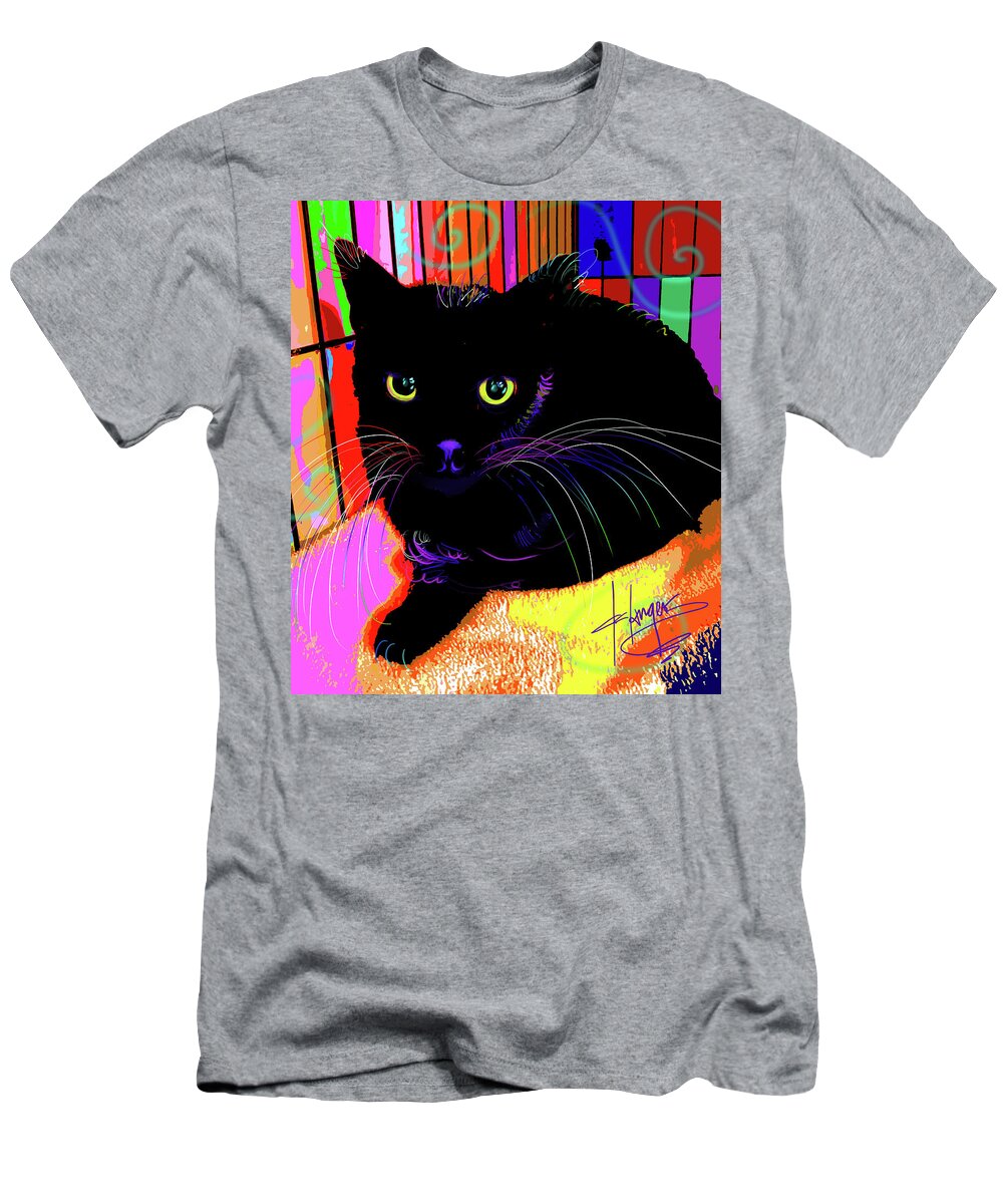 Raven T-Shirt featuring the painting pOpCat Sweet Baby Raven by DC Langer