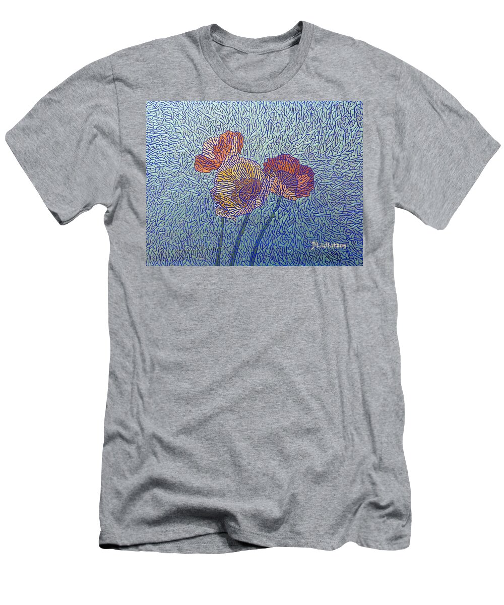 Poppies T-Shirt featuring the painting Poppies by Darren Whitson