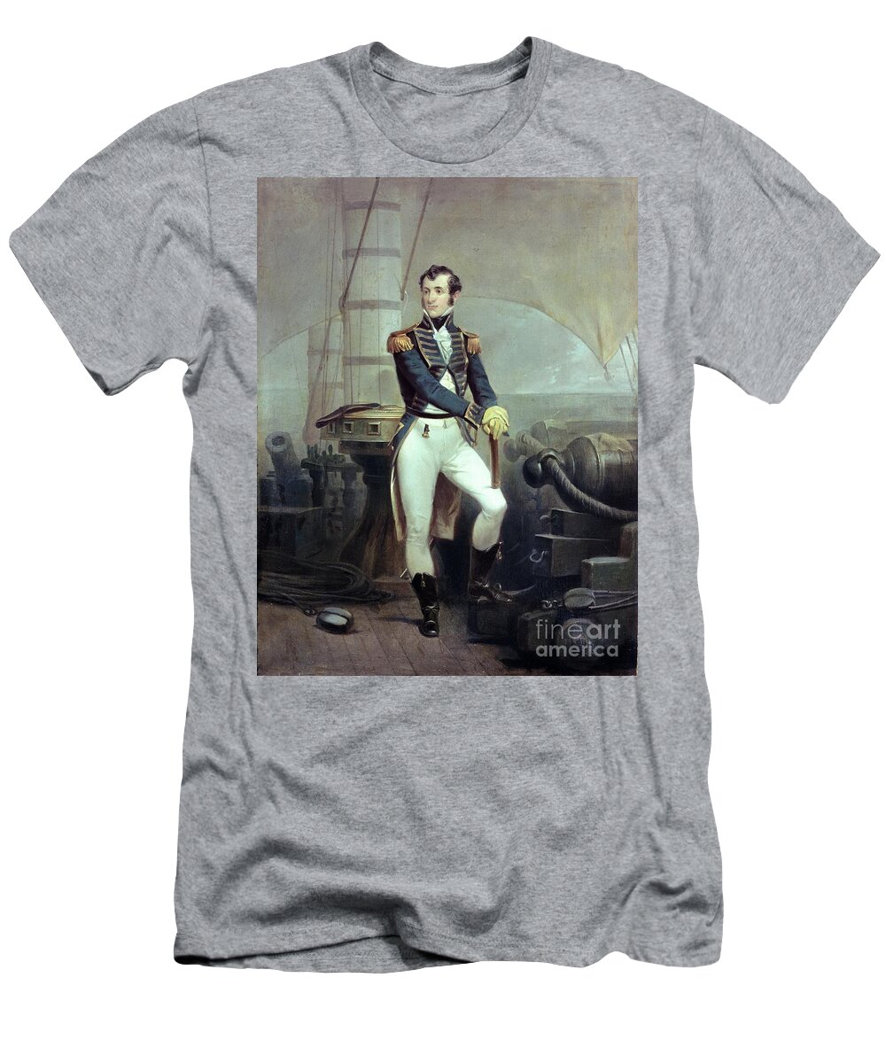 Decatur T-Shirt featuring the painting Portrait Of Stephen Decatur, 1863 by Alonzo Chappel