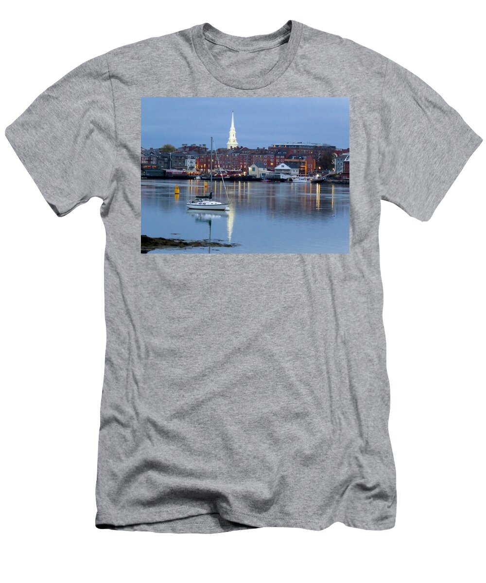 Portsmouth T-Shirt featuring the photograph Portsmouth across the Piscataqua River by Keith Stokes