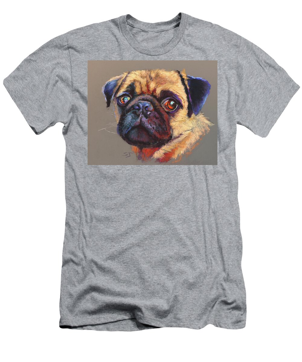 Pug T-Shirt featuring the painting Precious Pug by Susan Jenkins