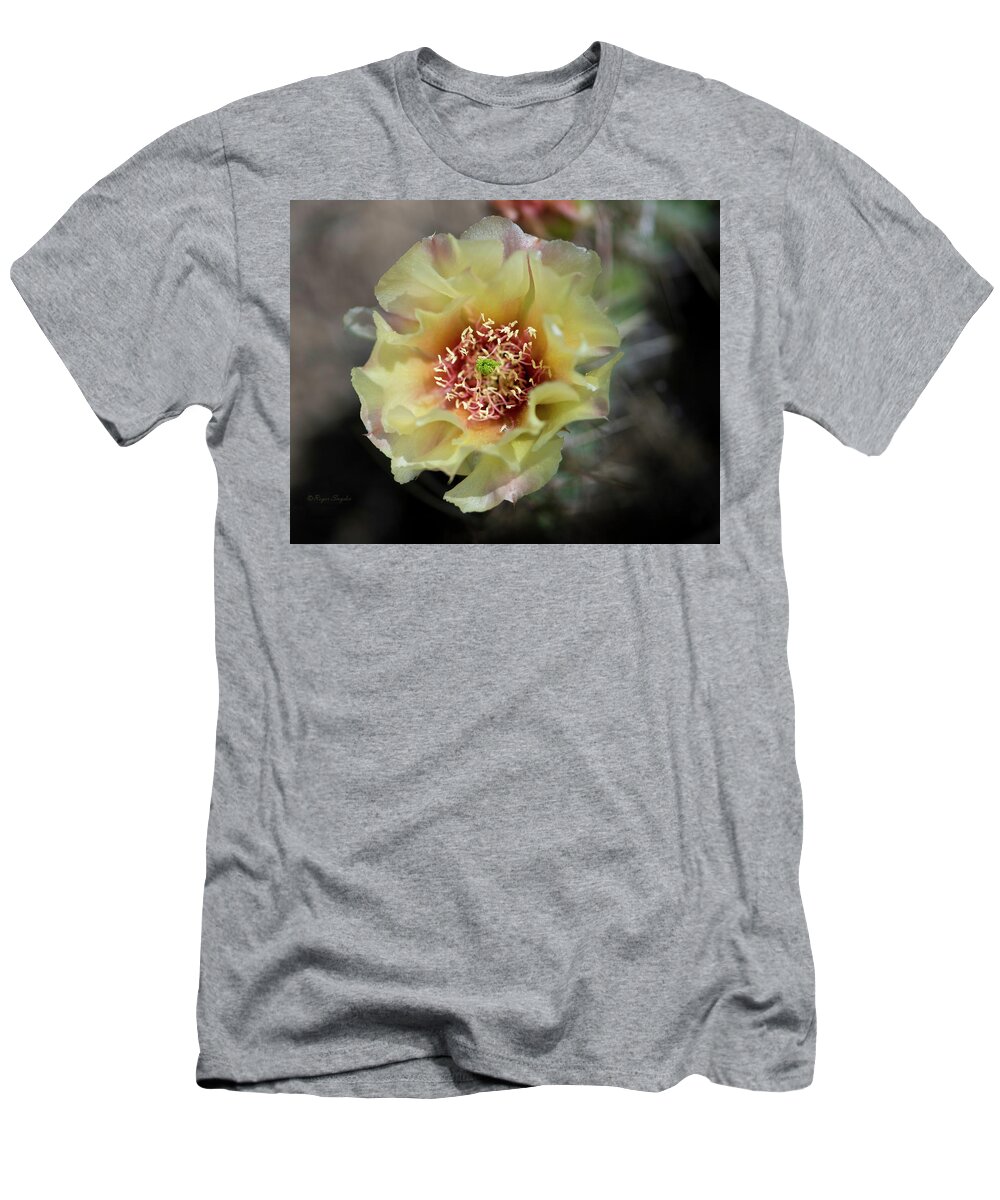 Prickly T-Shirt featuring the photograph Prickly Pear Blossom 3x by Roger Snyder