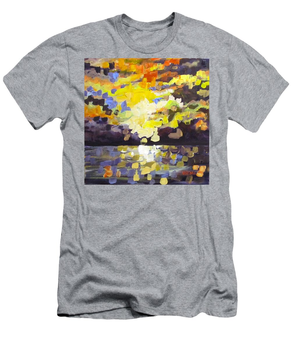 Sky T-Shirt featuring the painting Primarily Yellow sky by Barbara O'Toole