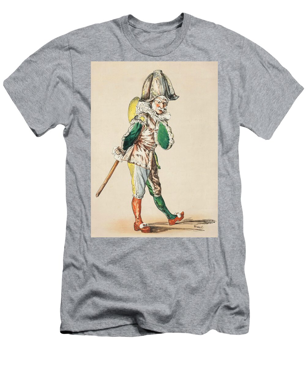 19th Century Art T-Shirt featuring the relief Punch by Edouard Manet