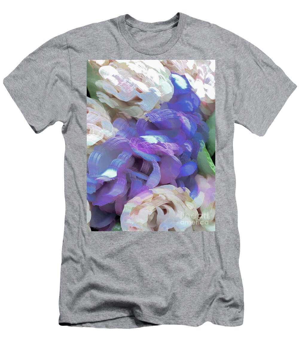Abstract T-Shirt featuring the photograph Purple and White flower abstract by Phillip Rubino