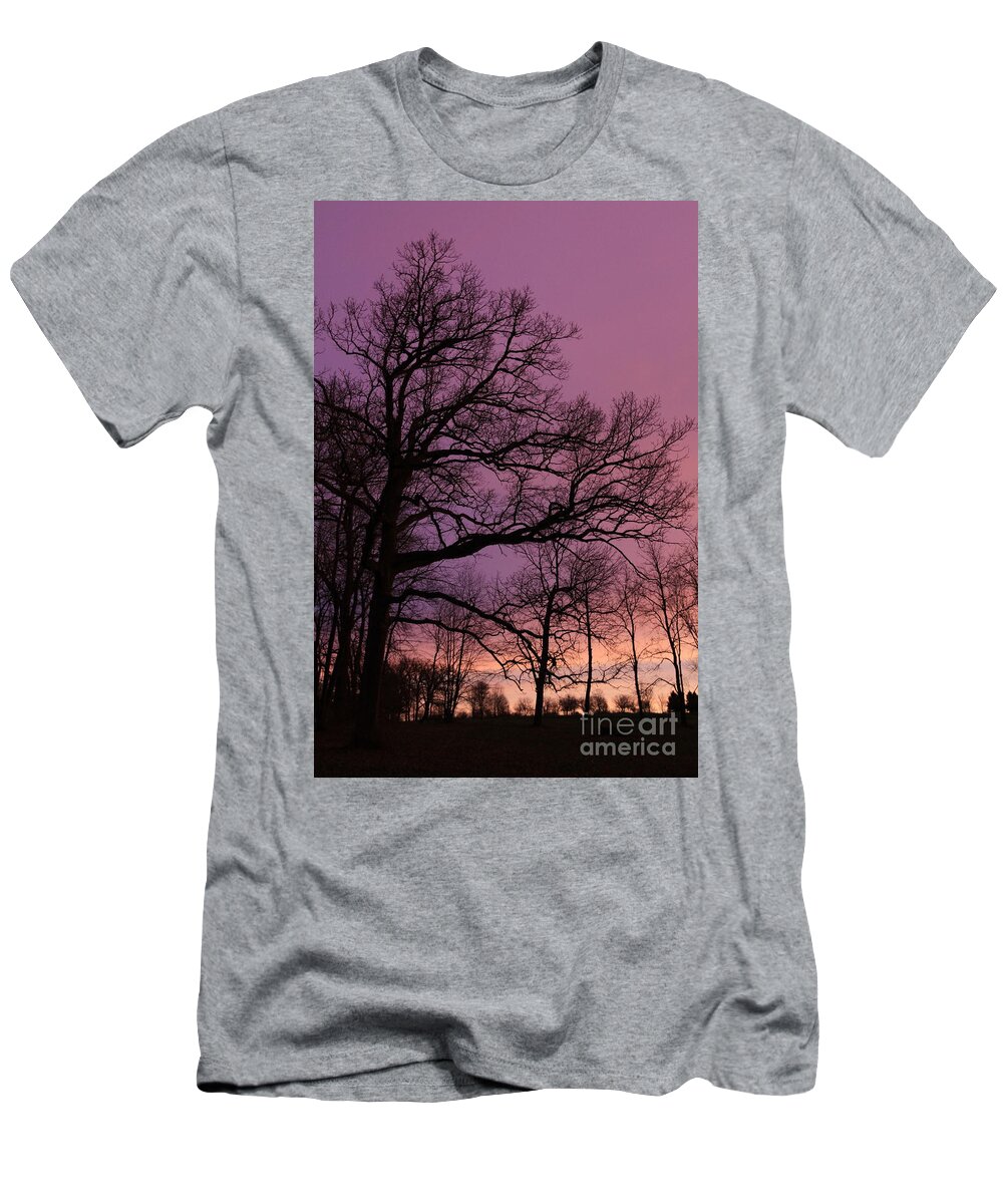 Sky T-Shirt featuring the photograph Purple Dawn by Paula Guttilla