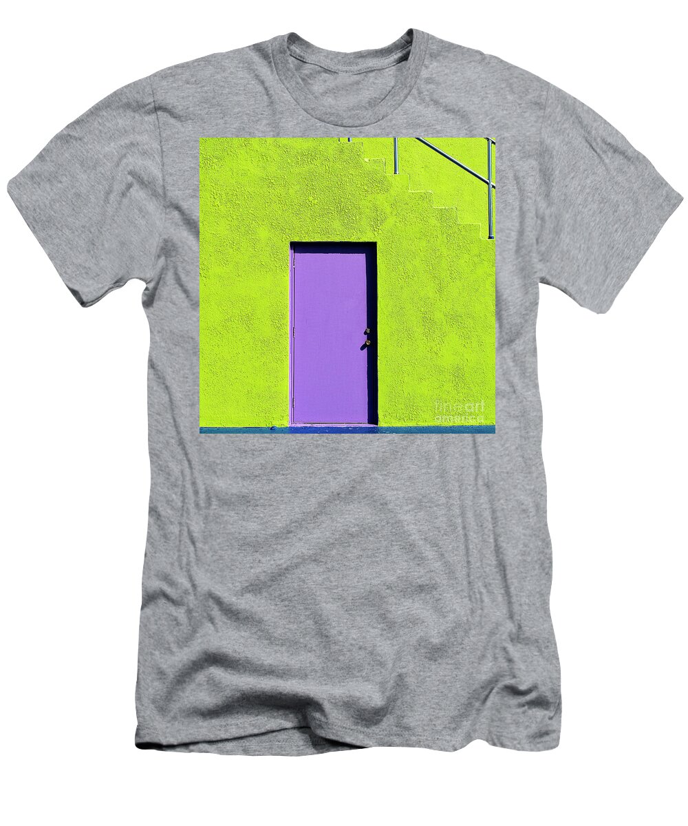 Square T-Shirt featuring the photograph Purple Door by Lenore Locken