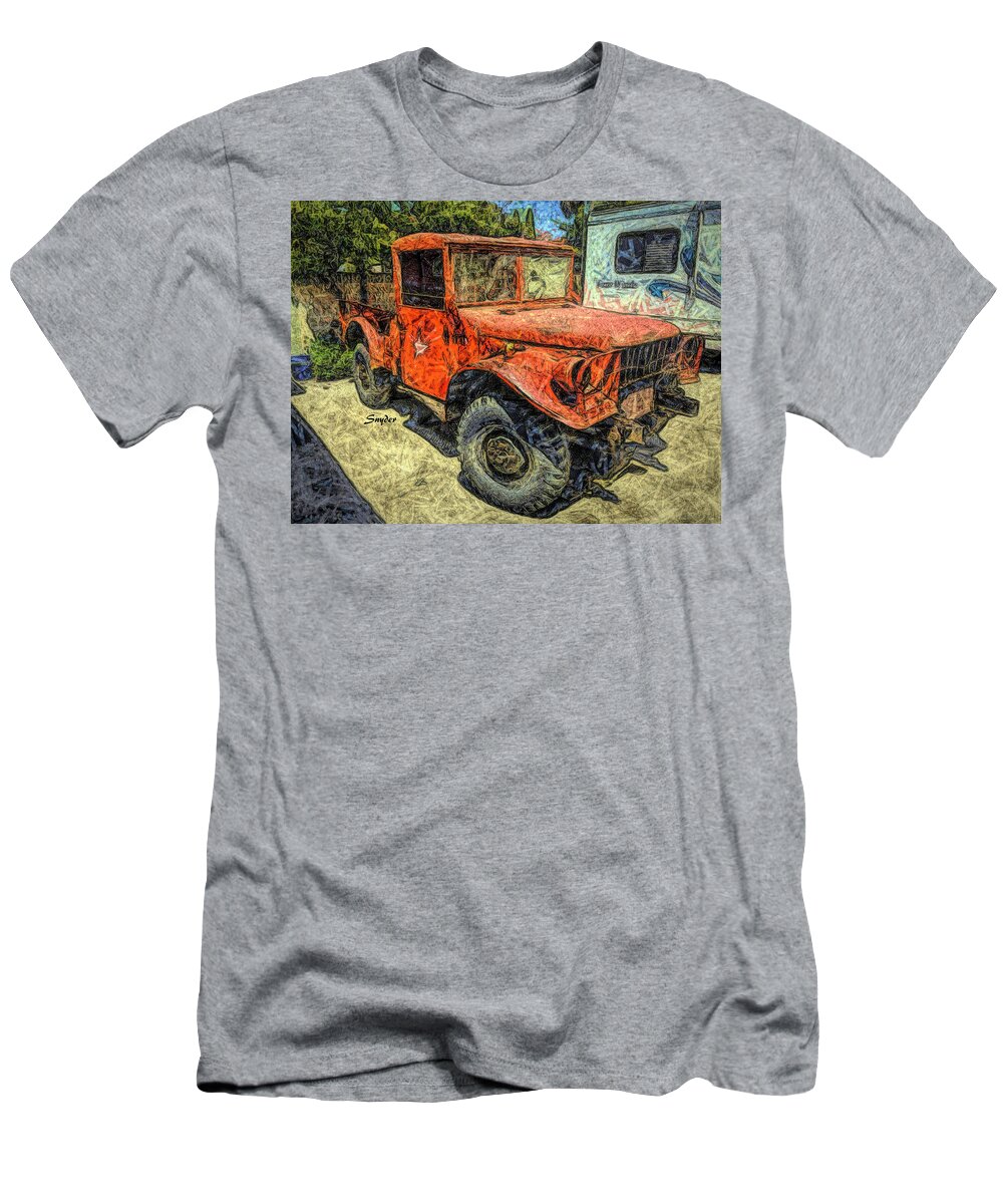 Red 4x4 T-Shirt featuring the photograph Red 4x4 Profile by Floyd Snyder