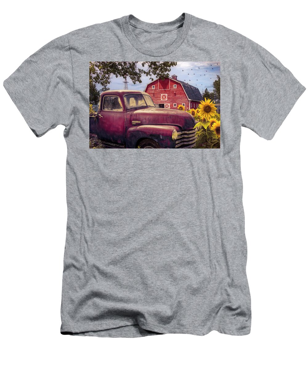 1946 T-Shirt featuring the photograph Red Chevrolet in Autumn by Debra and Dave Vanderlaan