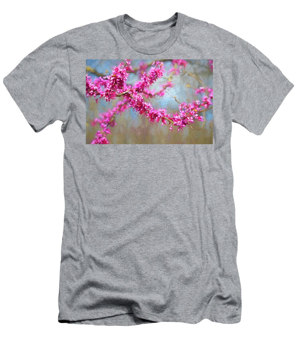 Redbud T-Shirt featuring the photograph Redbud Tree Abstract by Lorraine Baum