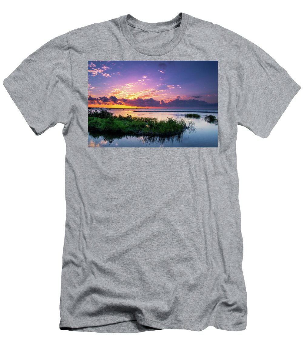 Sunrise T-Shirt featuring the photograph Reflection Bay II by Johnny Boyd