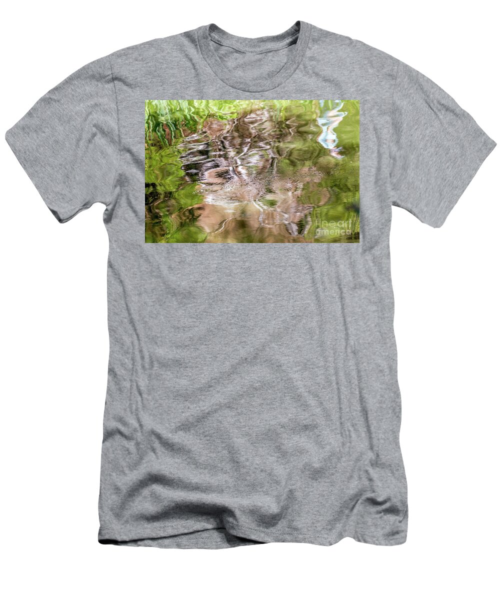 Abstract T-Shirt featuring the photograph Reflection with Figure by Kate Brown