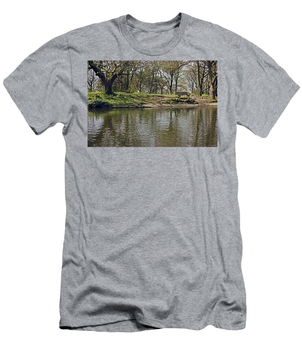 Rivington T-Shirt featuring the photograph  RIVINGTON Japanese Pool Bench. by Lachlan Main