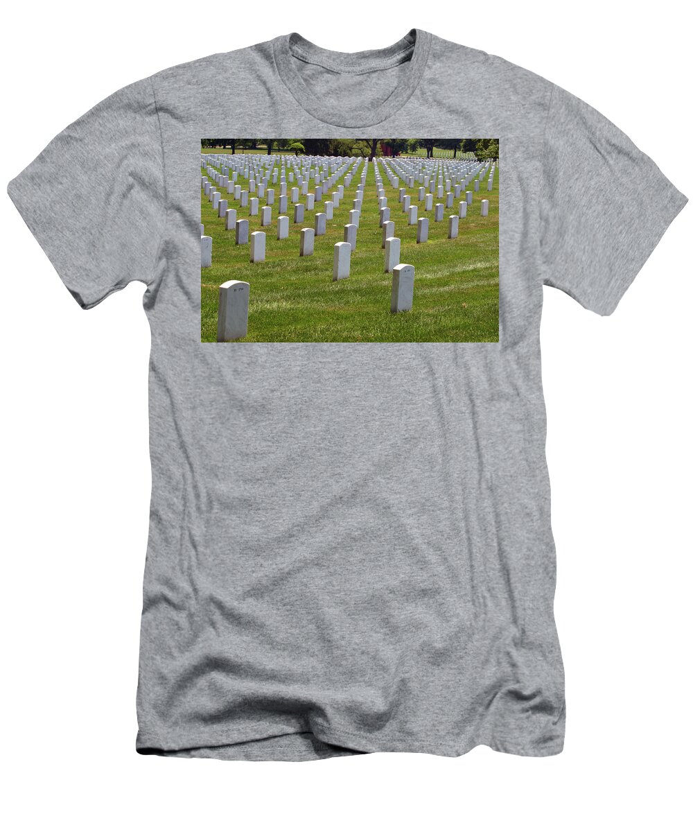 Headstones T-Shirt featuring the photograph Rows of Headstones by Anthony Jones