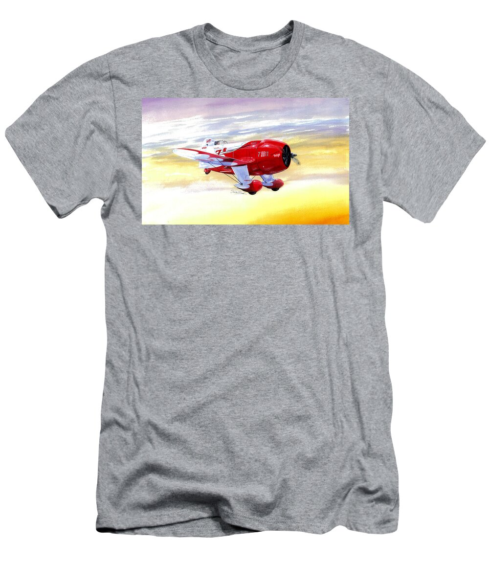 Granville T-Shirt featuring the painting Russell Thaw's Gee Bee R2 by Simon Read