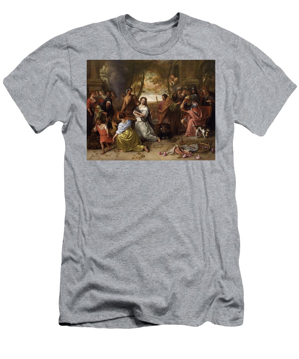 Jan Havickszoon Steen T-Shirt featuring the painting Sacrifice of Iphigenia by Jan Steen