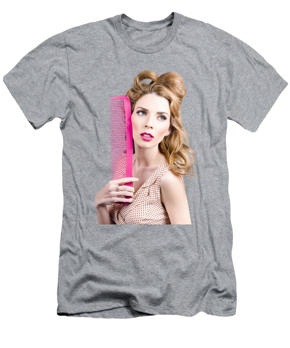 Salon pin up woman with elegant hair style T-Shirt by Jorgo Photography -  Fine Art America