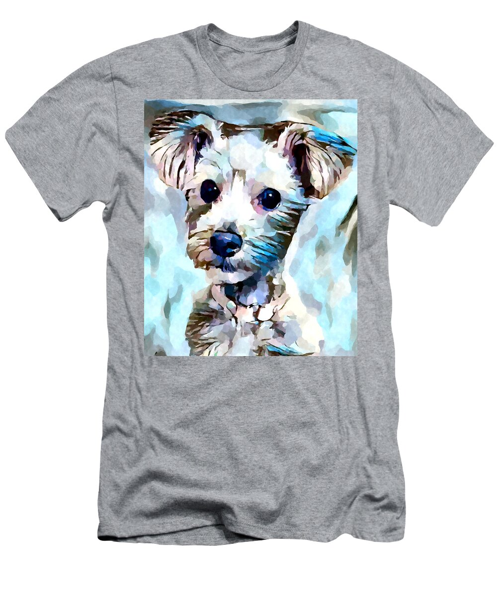 Dog T-Shirt featuring the painting Schnoodle 3 by Chris Butler
