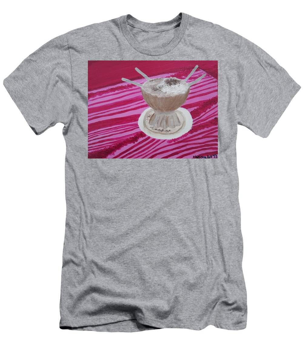  T-Shirt featuring the painting Serendipity Frozen Hot Chocolate #1 by C E Dill